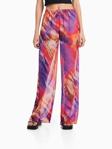 Bershka Wide leg Pants in Purple: front