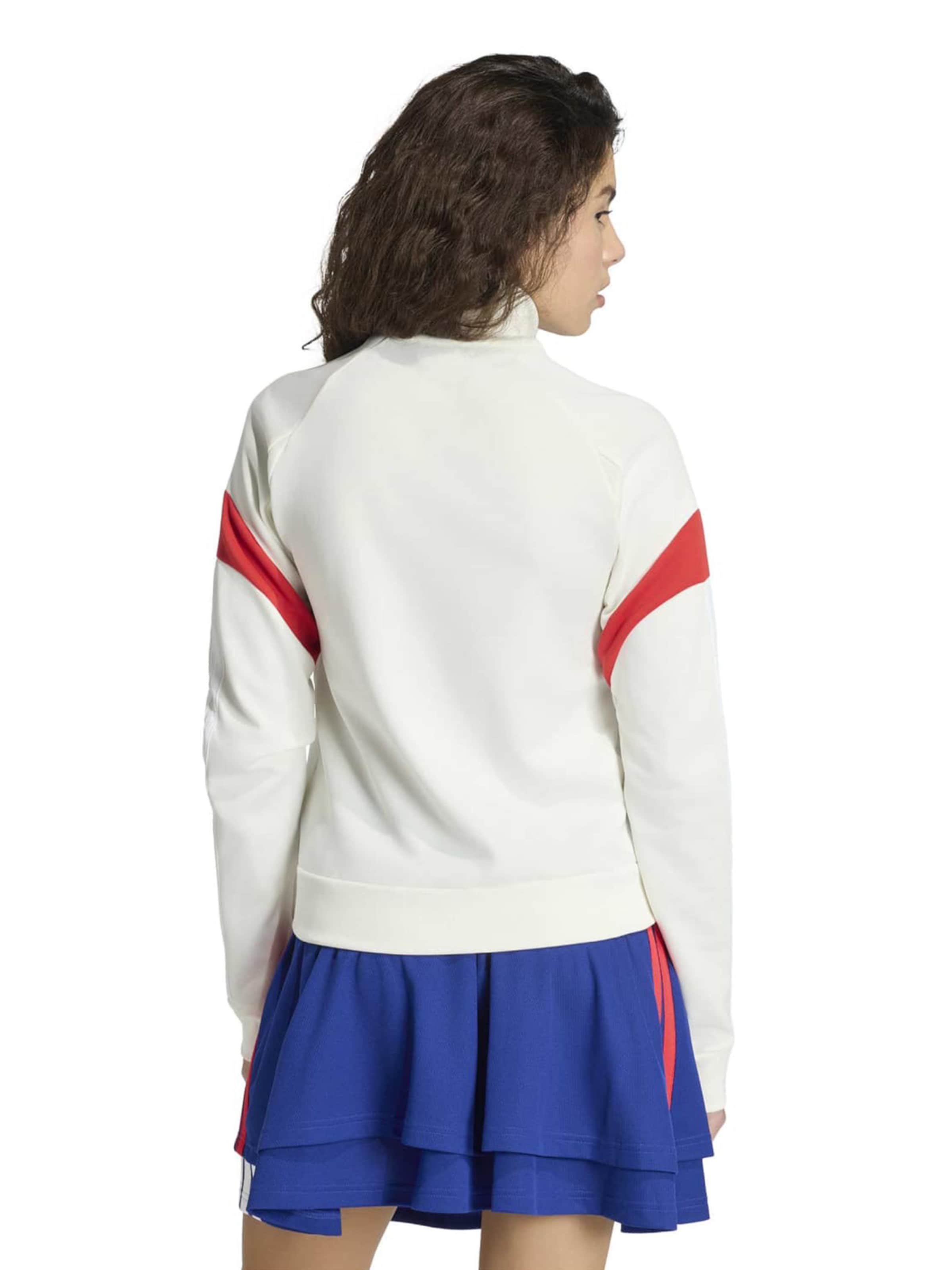 Bluză cu fermoar sport 'House Of Tiro' de la ADIDAS SPORTSWEAR pe alb