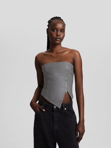 Bershka Top in Grey: front