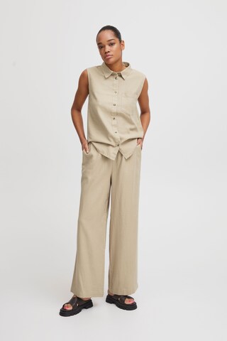 ICHI Wide leg Pants 'Ihlino' in Beige