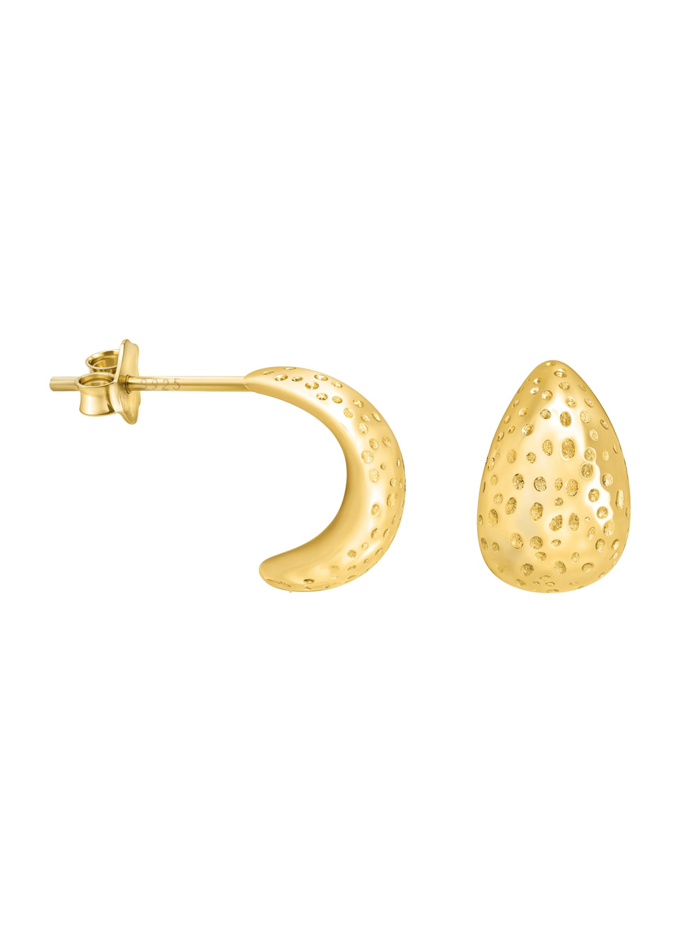 Sofia Milani Ohrringe 'Structured drop'‌‌‌ in Gold: Vorderseite