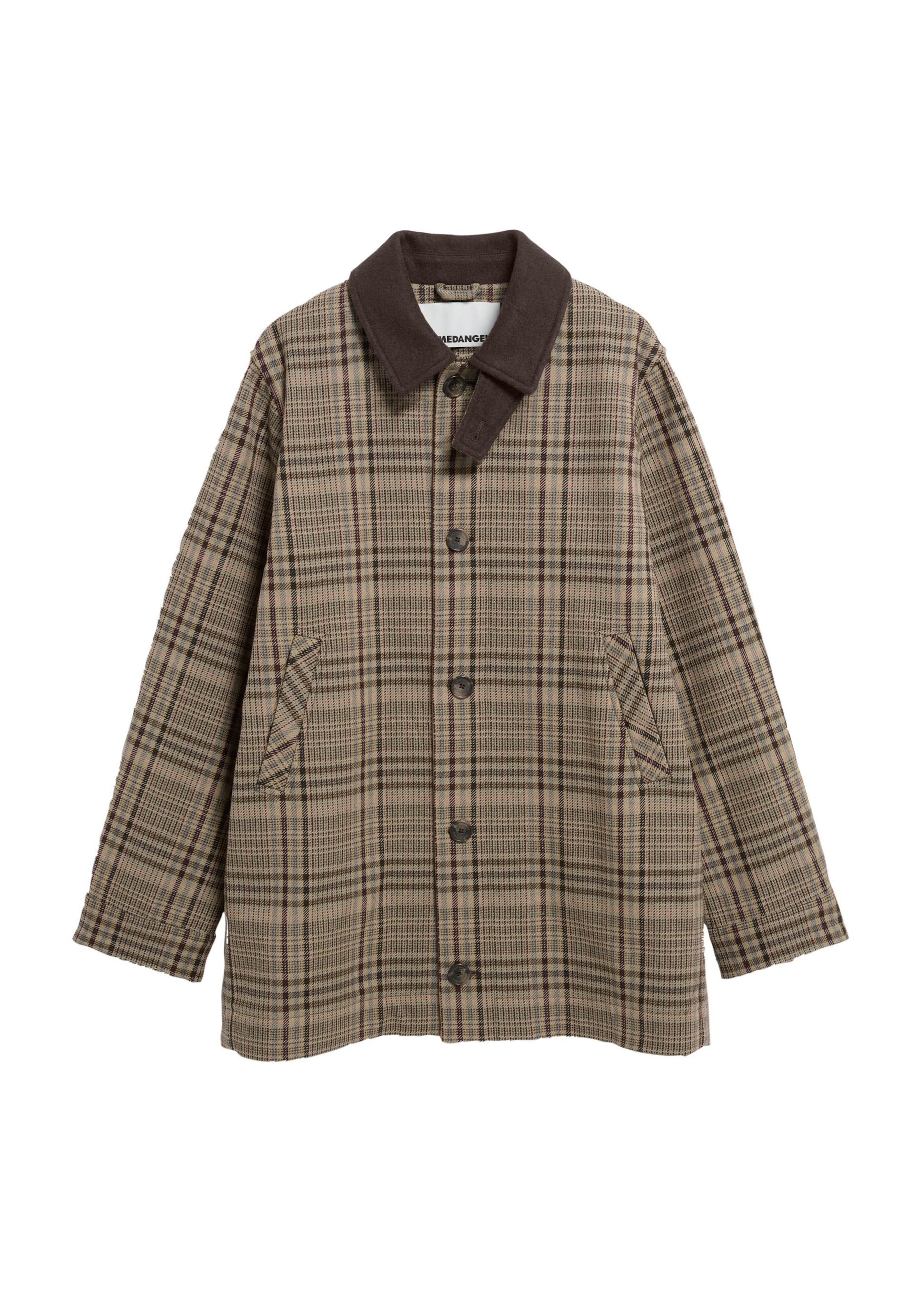 ARMEDANGELS Between-seasons coat 'CHECK' in Brown: front