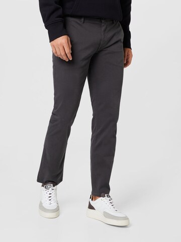 BOSS Slim fit Chino trousers in Grey: front