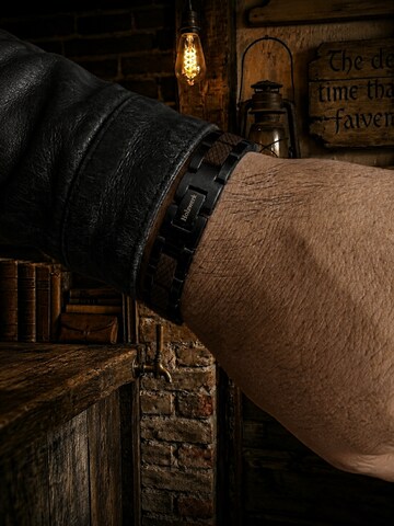Holzwerk - Pulsera 'PARKSEE' en negro: frente