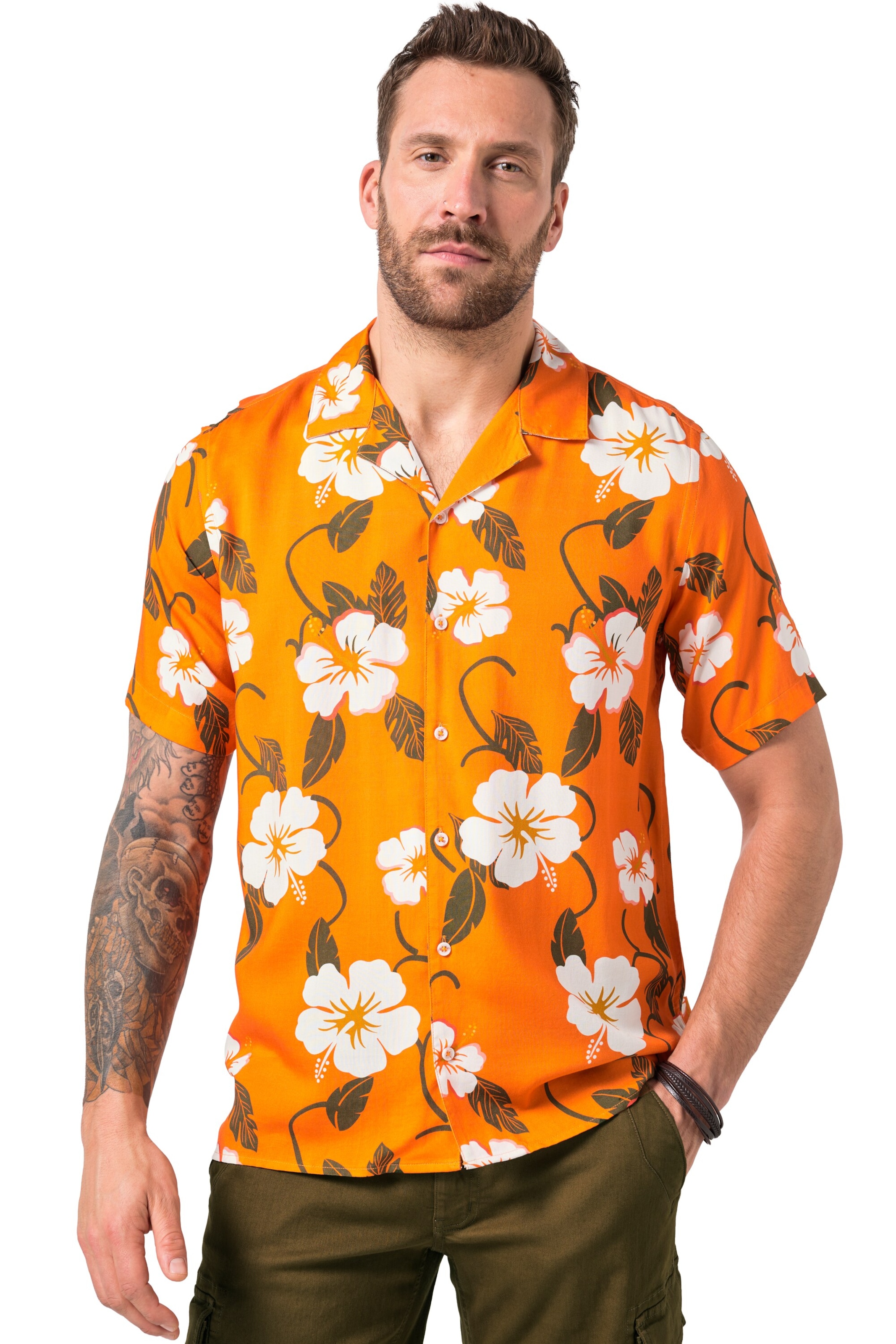 JP1880 Regular fit Overhemd in Oranje: voorkant