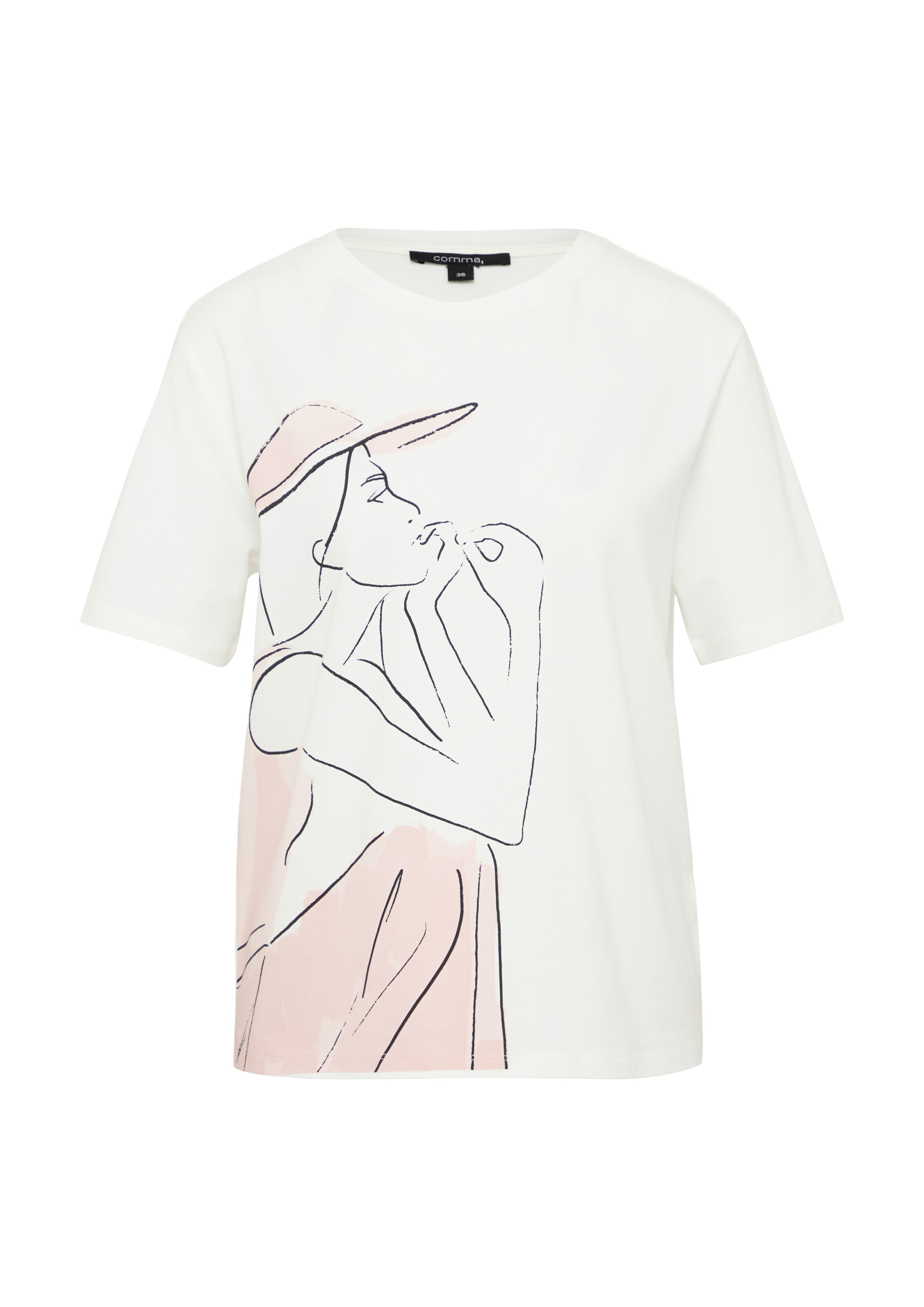 balts COMMA T-Krekls: no priekšpuses