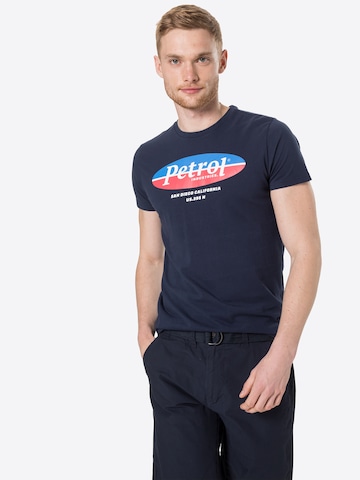 T-Shirt Petrol Industries en bleu : devant