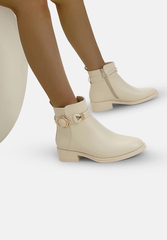 Elara Enkellaarsjes in Beige