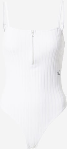 Calvin Klein Jeans Shirt Bodysuit in White: front