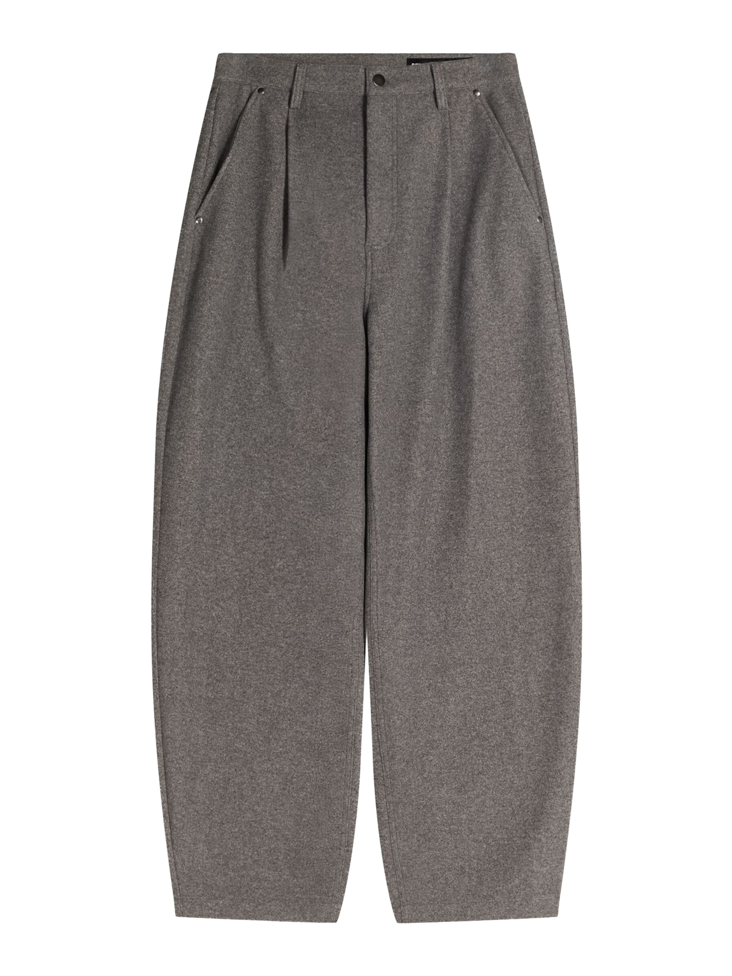 Bershka Baggy Панталон с набор в сиво: отпред