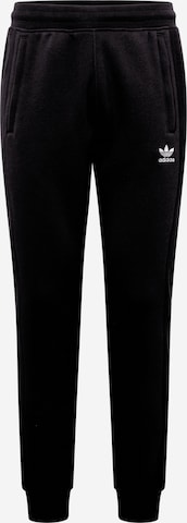 ADIDAS ORIGINALS Tapered Pants 'Trefoil Essentials+ Reverse Material' in Black: front
