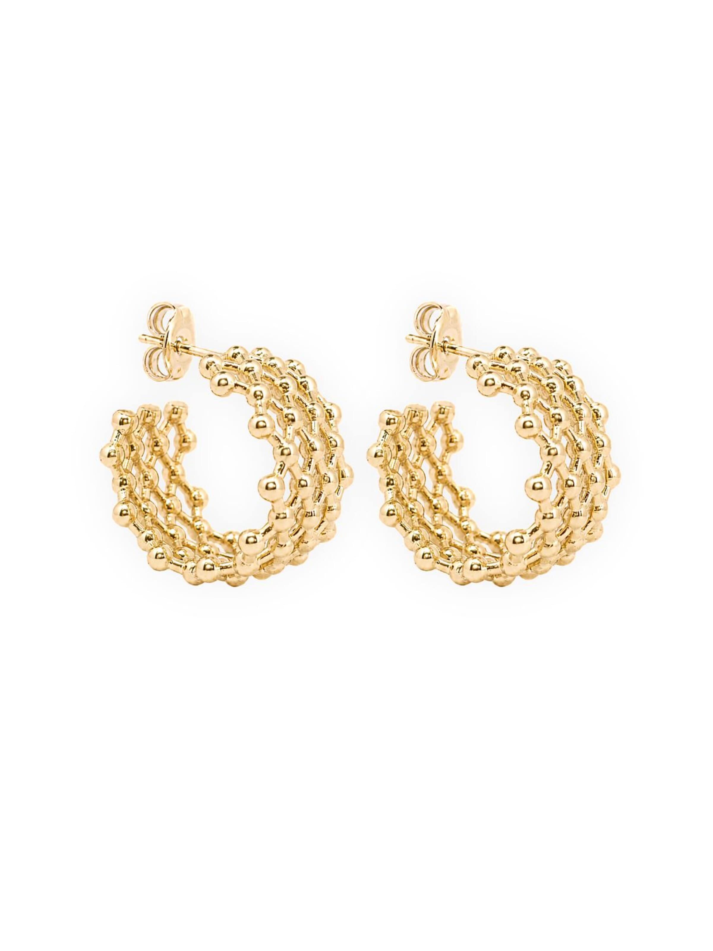 Boucles d'oreilles 'Frida' Fräulein Wunder en or : devant