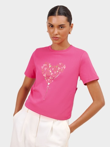Lipsy Shirt 'Wear it with Love' in Pink: front