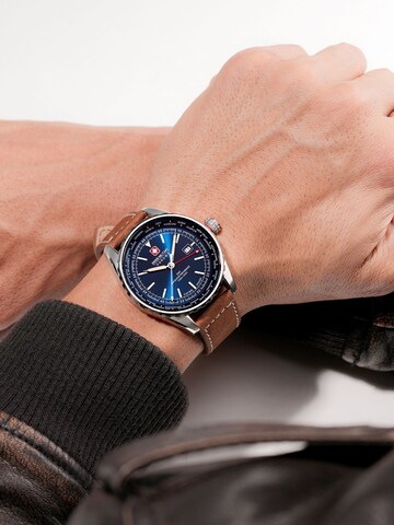 SWISS MILITARY HANOWA Uhr 'Afterburn Gmt' in Braun: Vorderseite