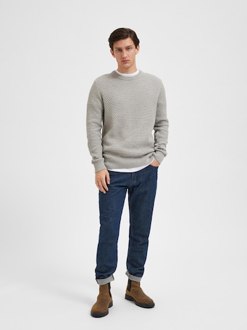 SELECTED HOMME Sweater 'REMY' in Grey
