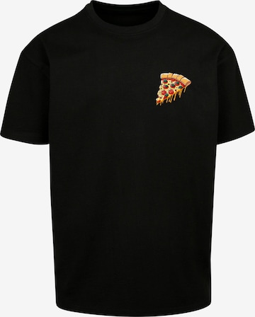 Merchcode Shirt 'Pizza Comic' in Zwart: voorkant