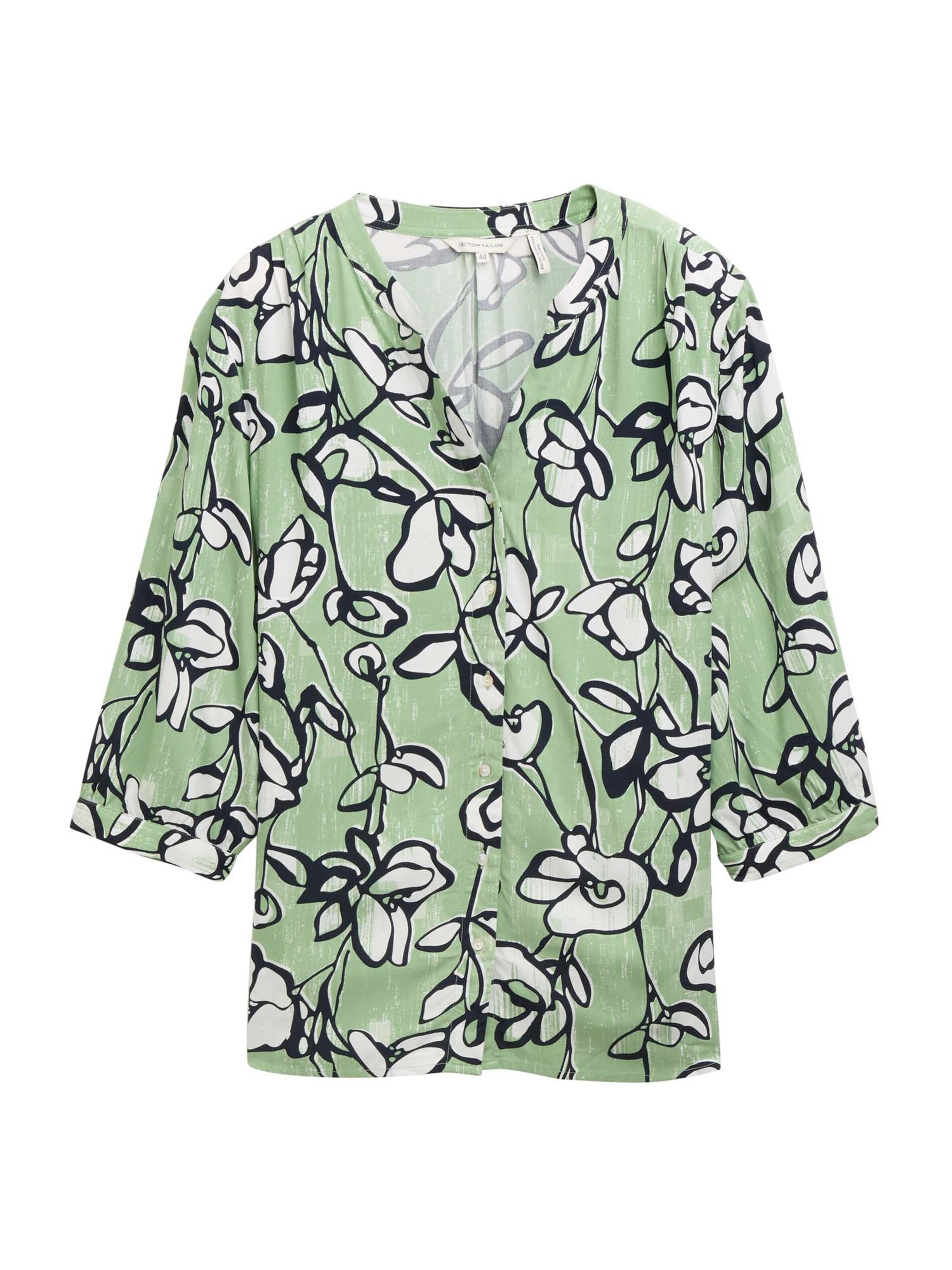 Tom Tailor Women + Bluse i grøn: forside