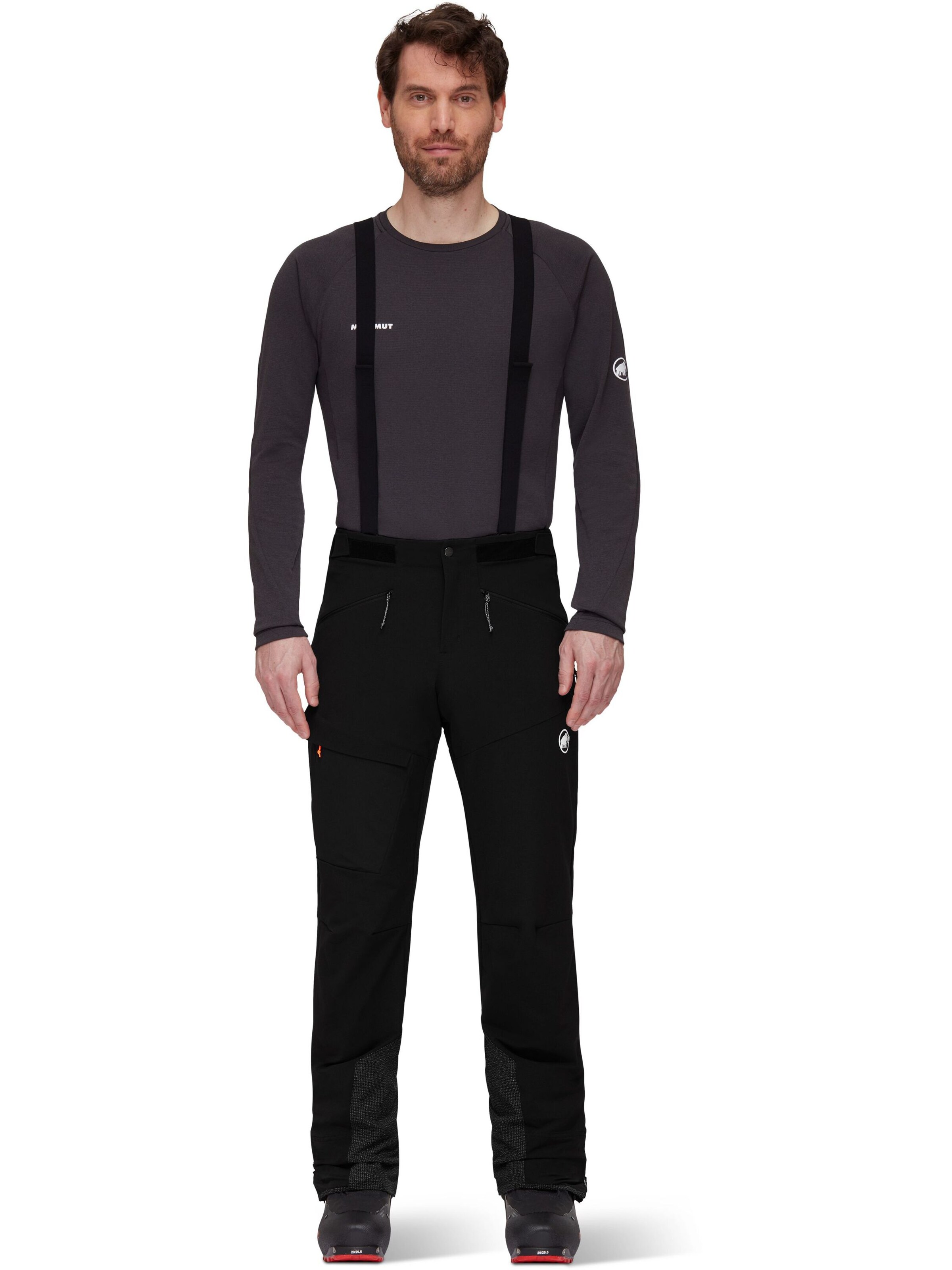 MAMMUT Regular Outdoor Pants in Black: front