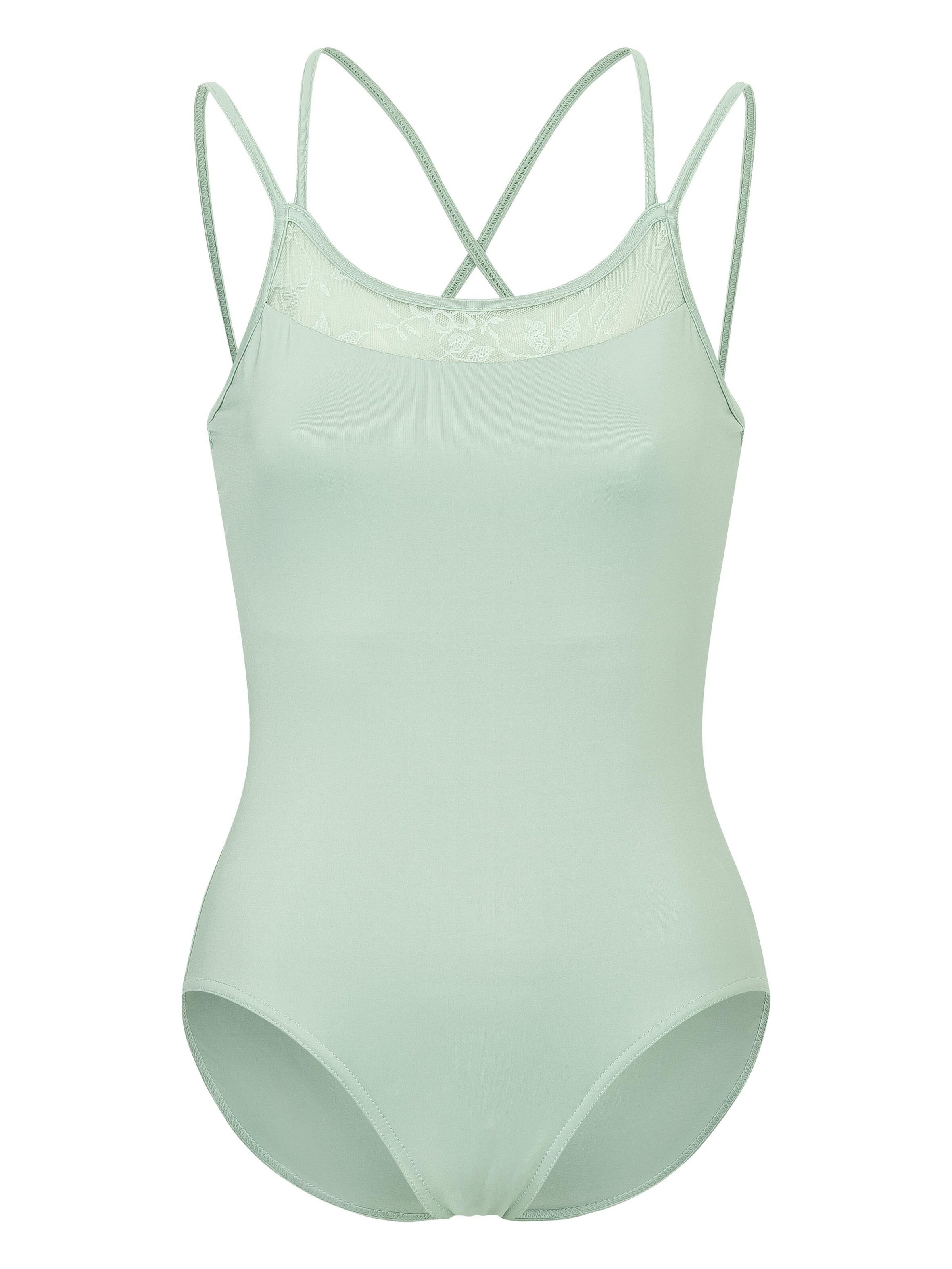 Tanzmuster Athletic Bodysuit 'Mira' in Green: front
