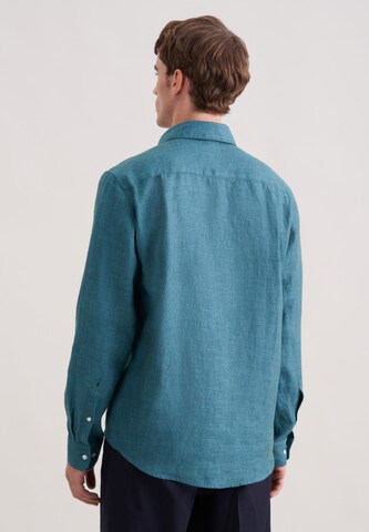 Coupe regular Chemise business 'Smart Linen' SEIDENSTICKER en bleu