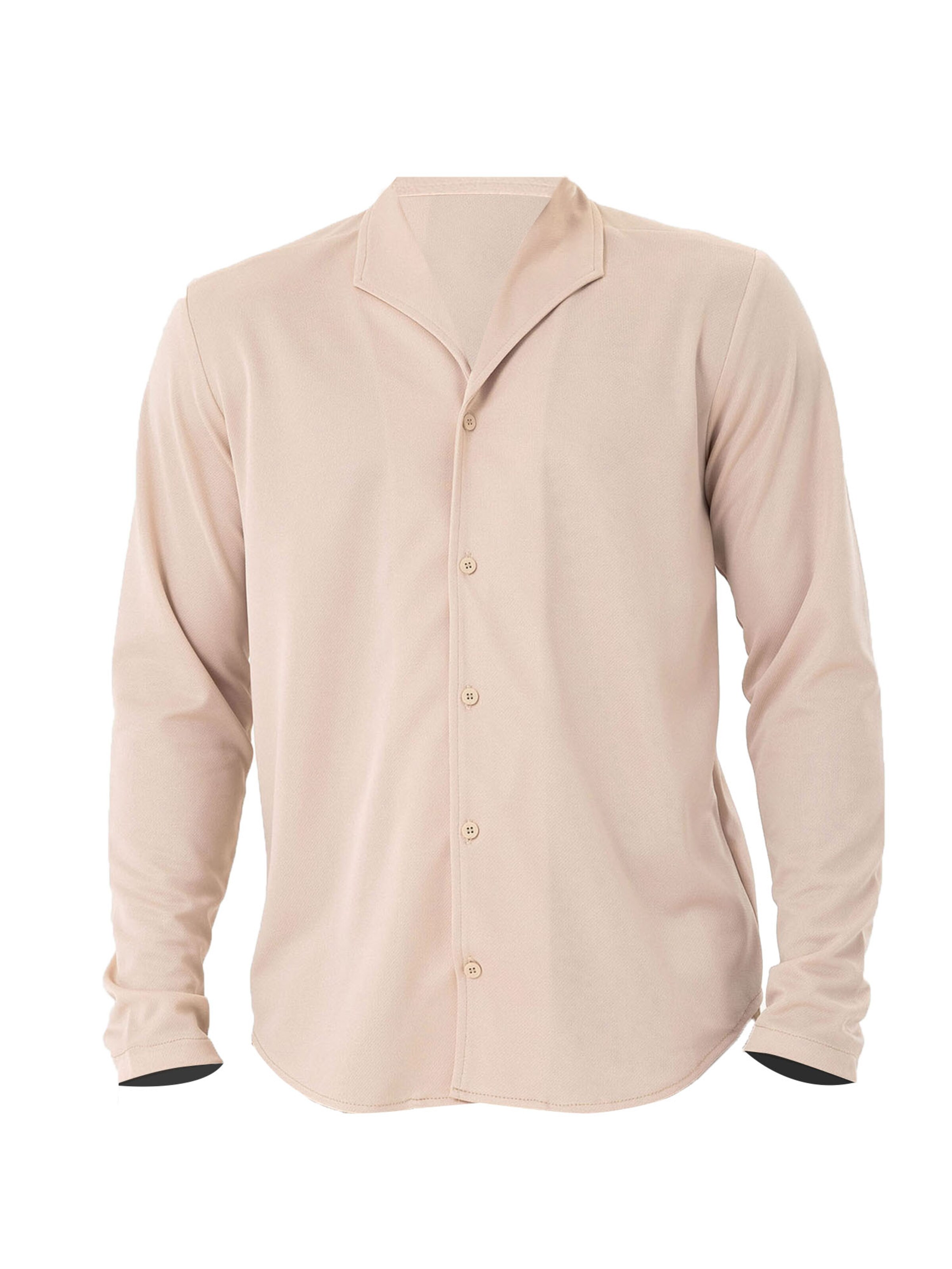 Dandalo Regular Fit Hemd in Beige: Vorderseite