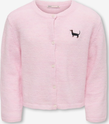 ONLY GIRLS Knit cardigan 'KOGEVIA' in Pink: front