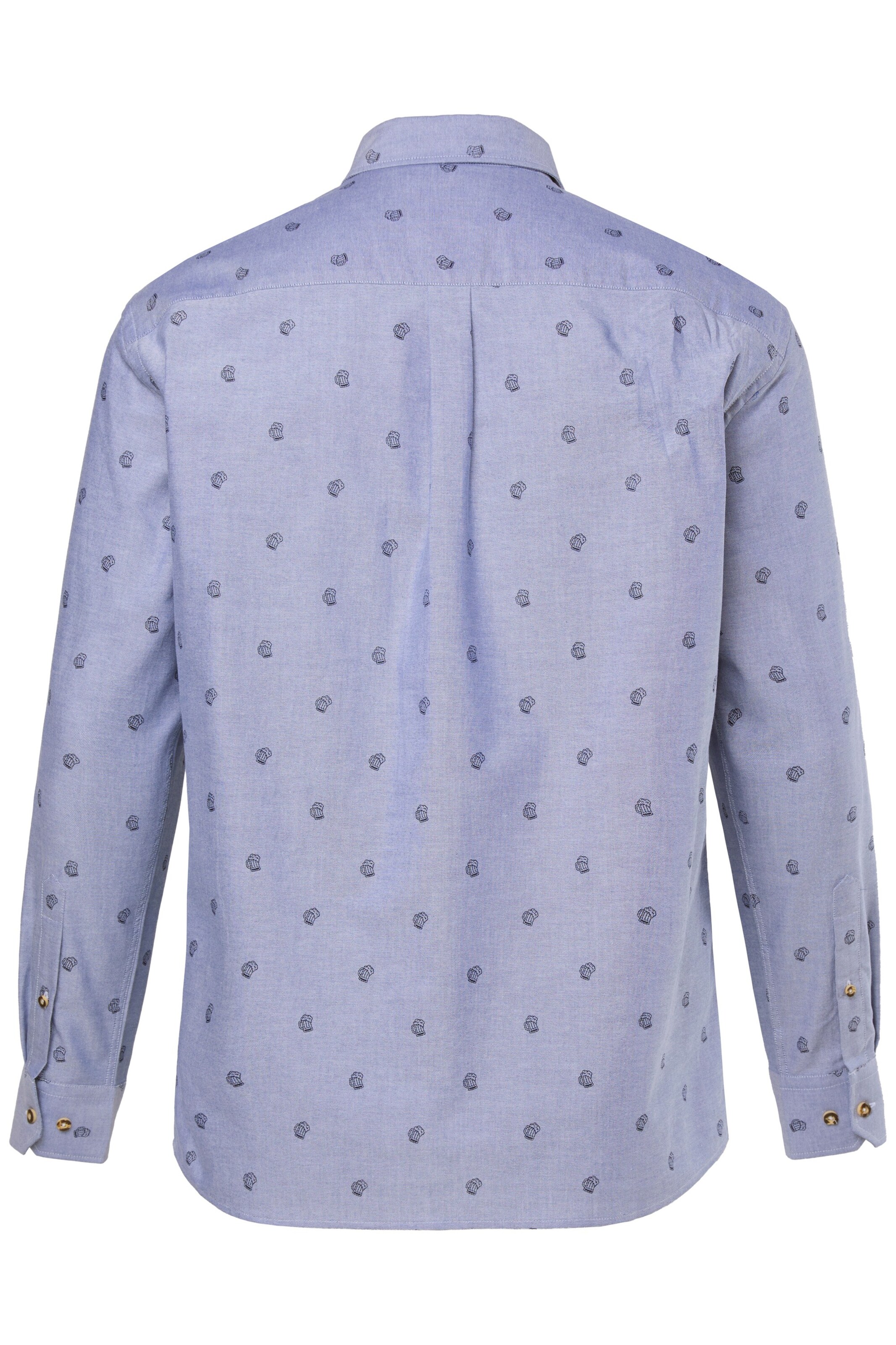 Men Plus Comfort fit Button Up Shirt in Blue