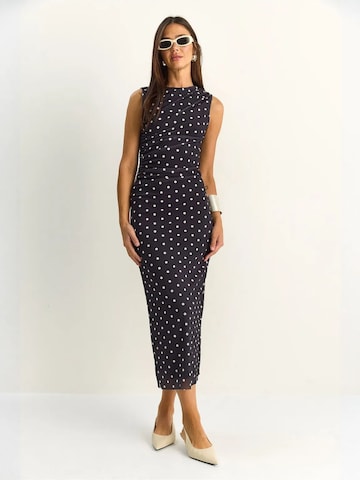 Bianco Lucci Midi Kleid in Schwarz: Vorderseite