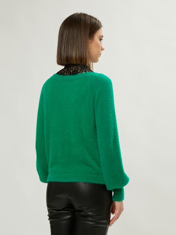 Influencer Knit Cardigan in Green