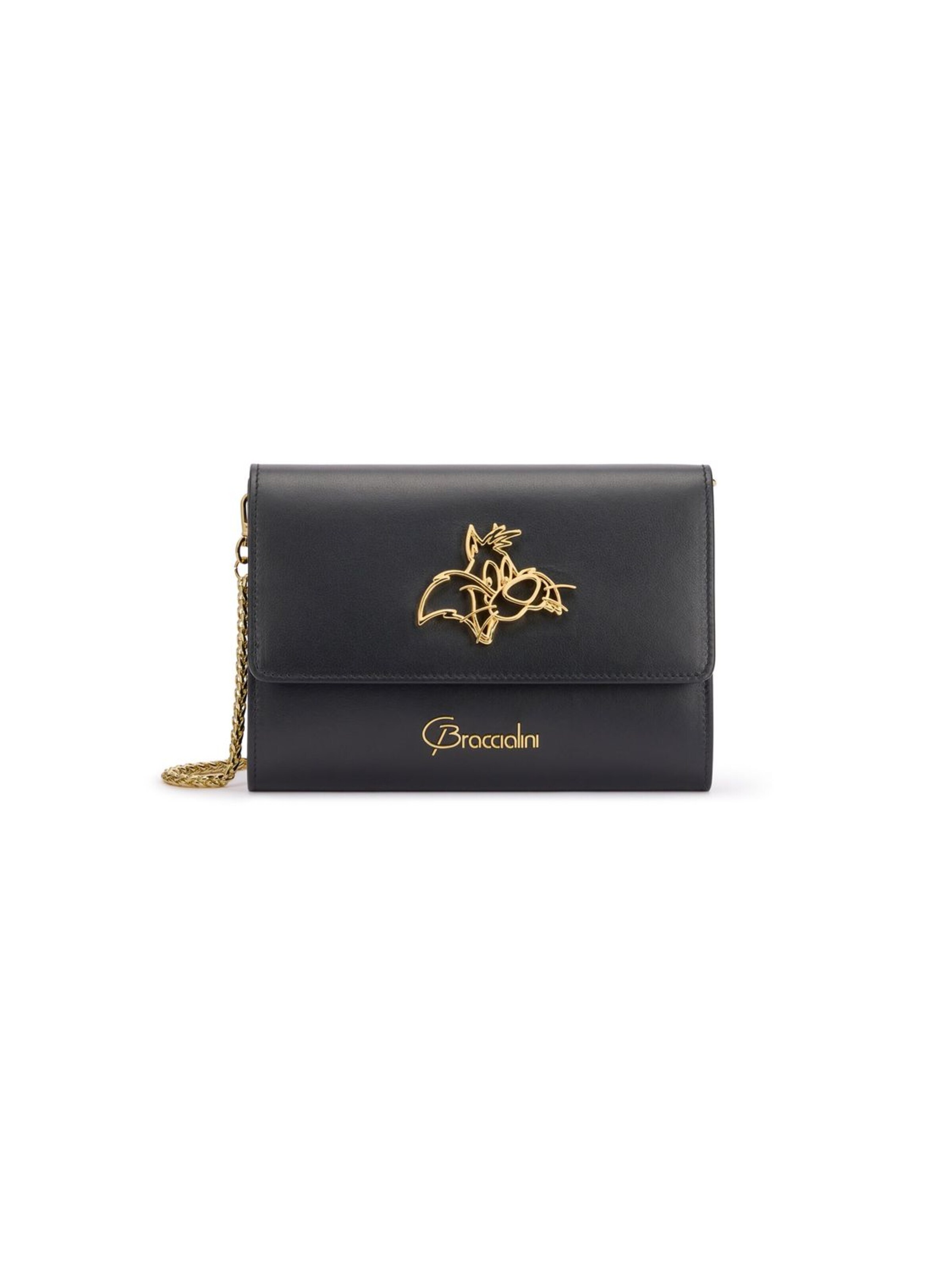 Braccialini - Bolso de noche 'Lady Gatto Silvestro' en negro: frente