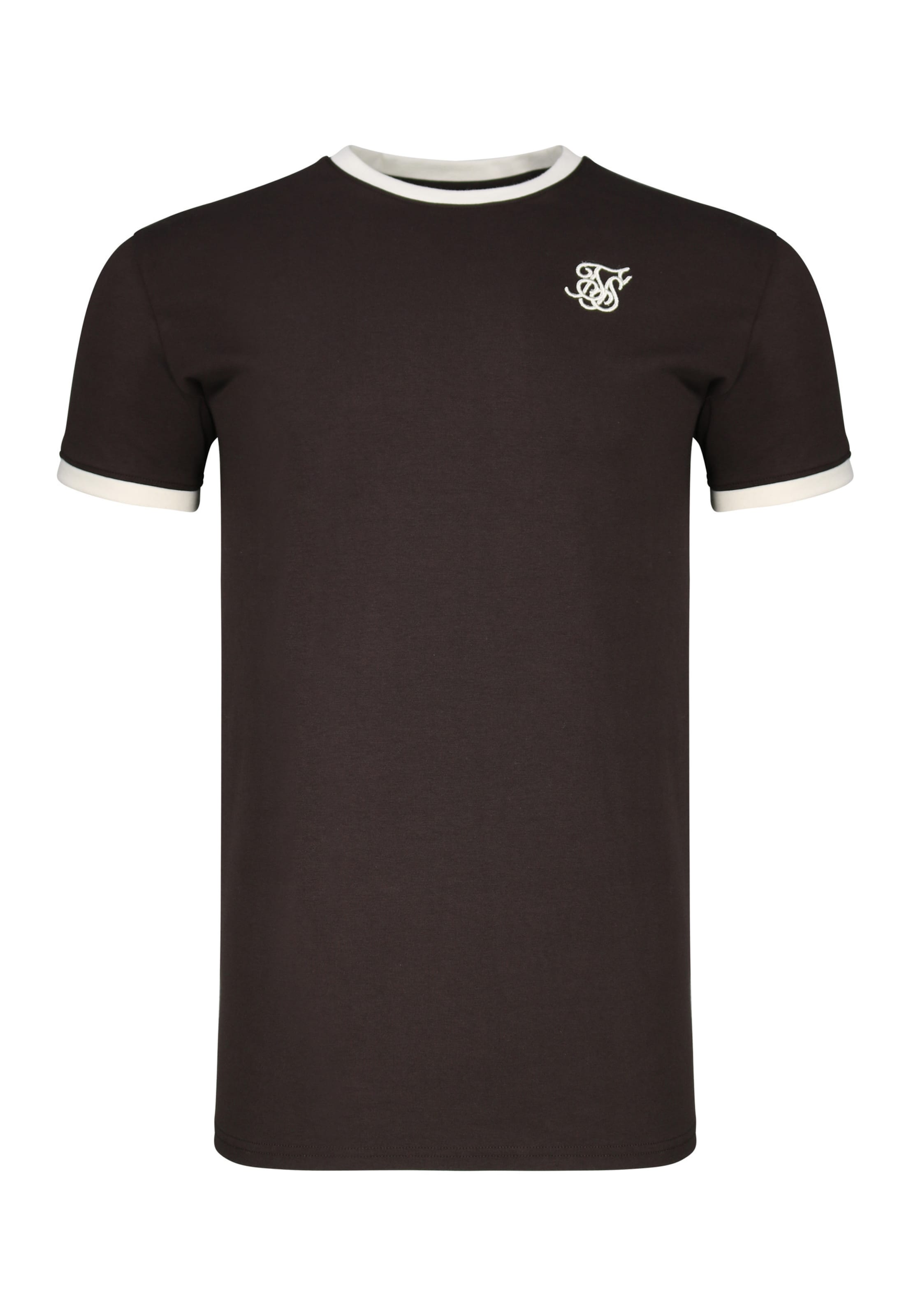 SikSilk - Camisa 'Ringer' em castanho: frente