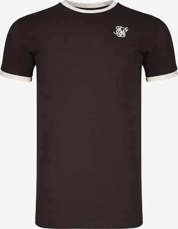 SikSilk Paita 'Ringer' värissä ruskea: etupuoli