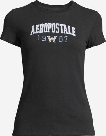 AÉROPOSTALE T-Shirt 'JKI ARCH 1987 BTTRFLY' in Schwarz: predná strana