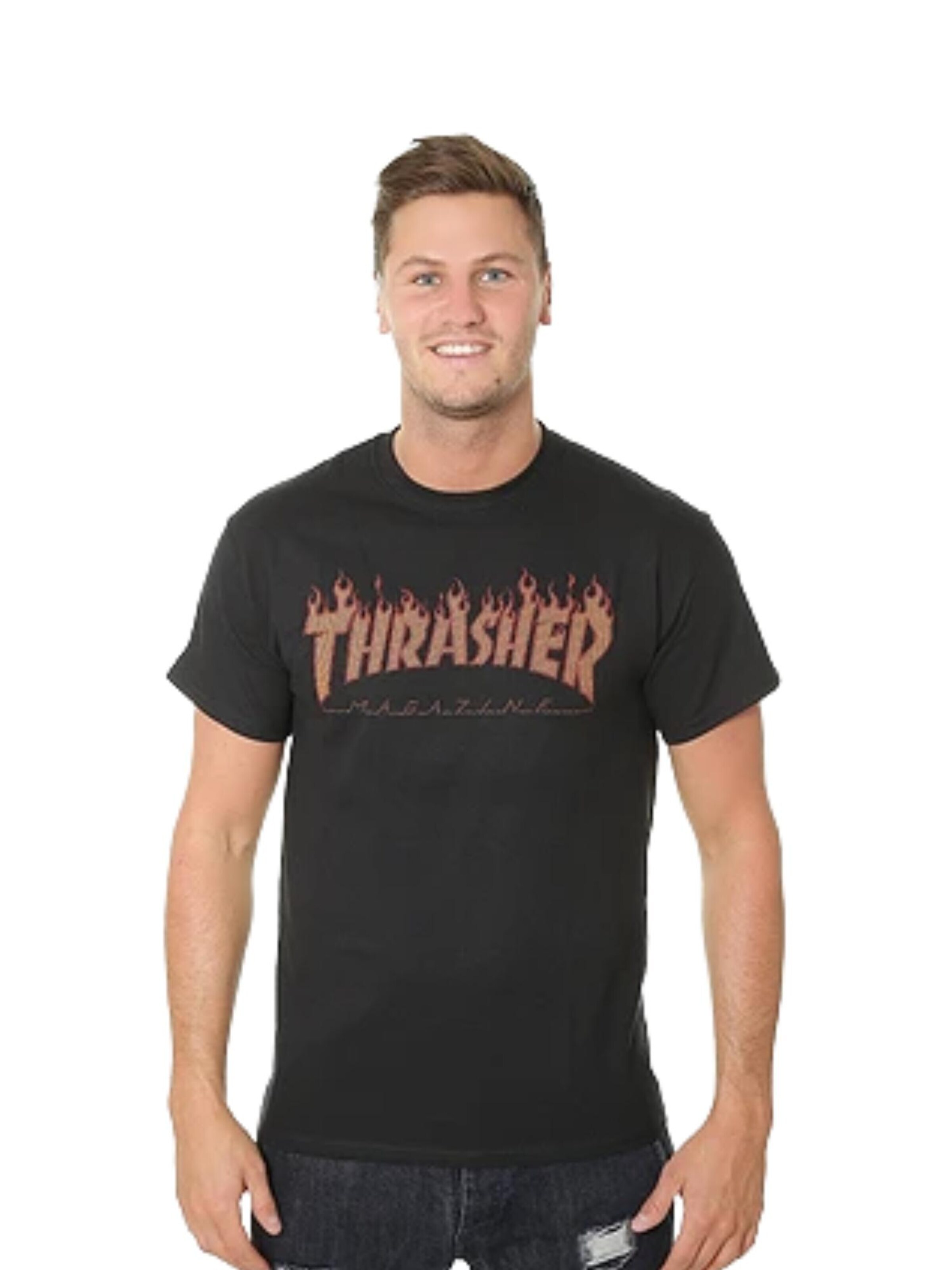 THRASHER T-shirt 'FLAME HALFTONE' i svart