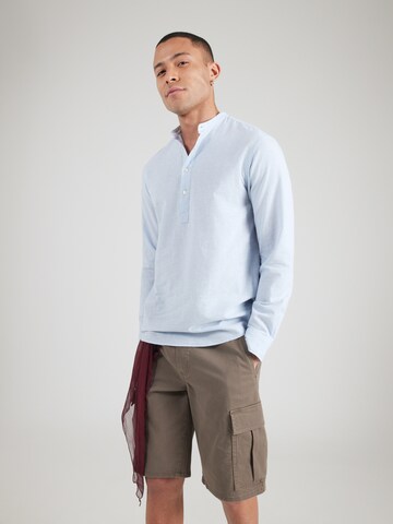 JACK & JONES Comfort Fit Hemd 'JJBREEZE' in Blau: Vorderseite