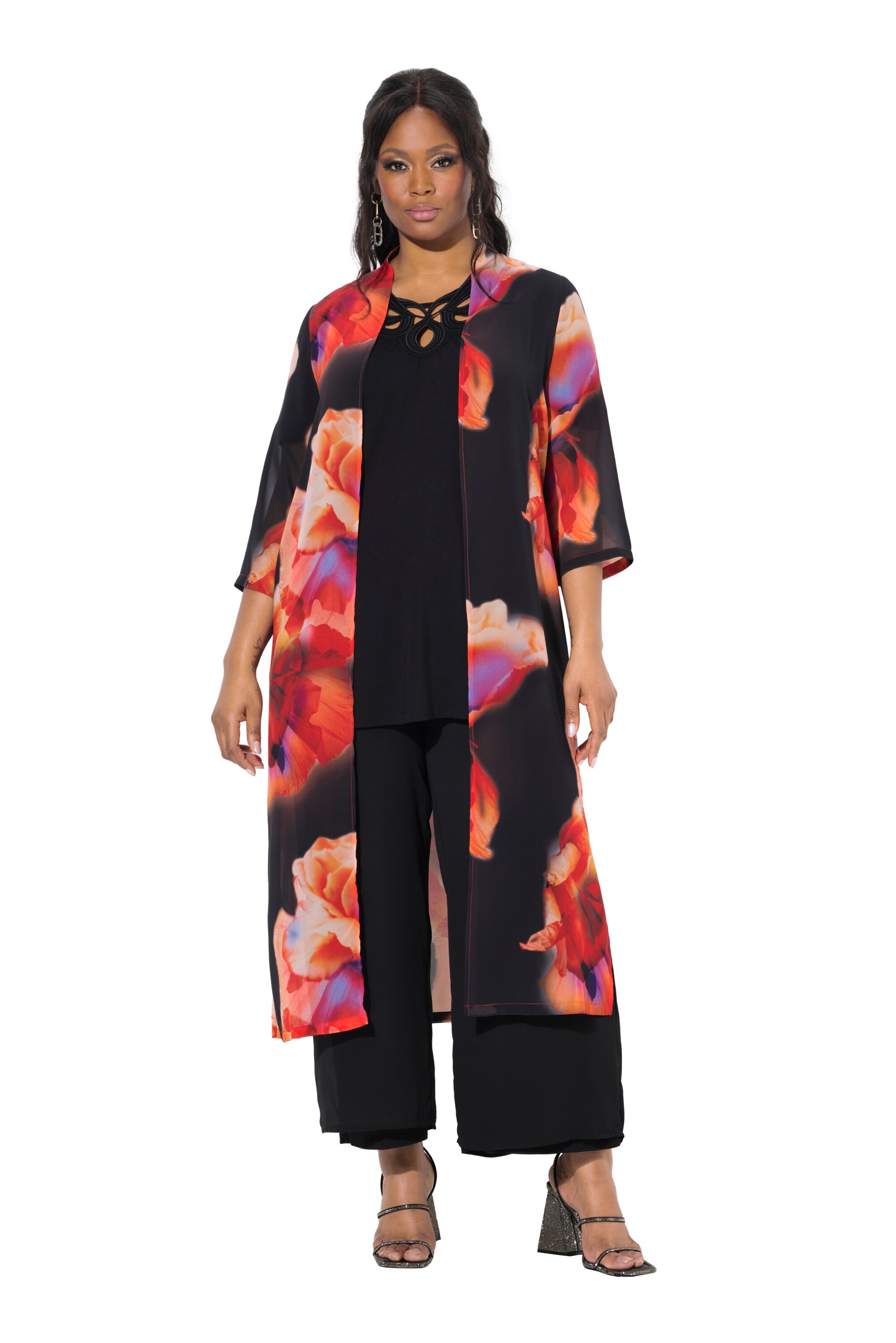 Ulla Popken Übergangsjacke in Schwarz: Vorderseite