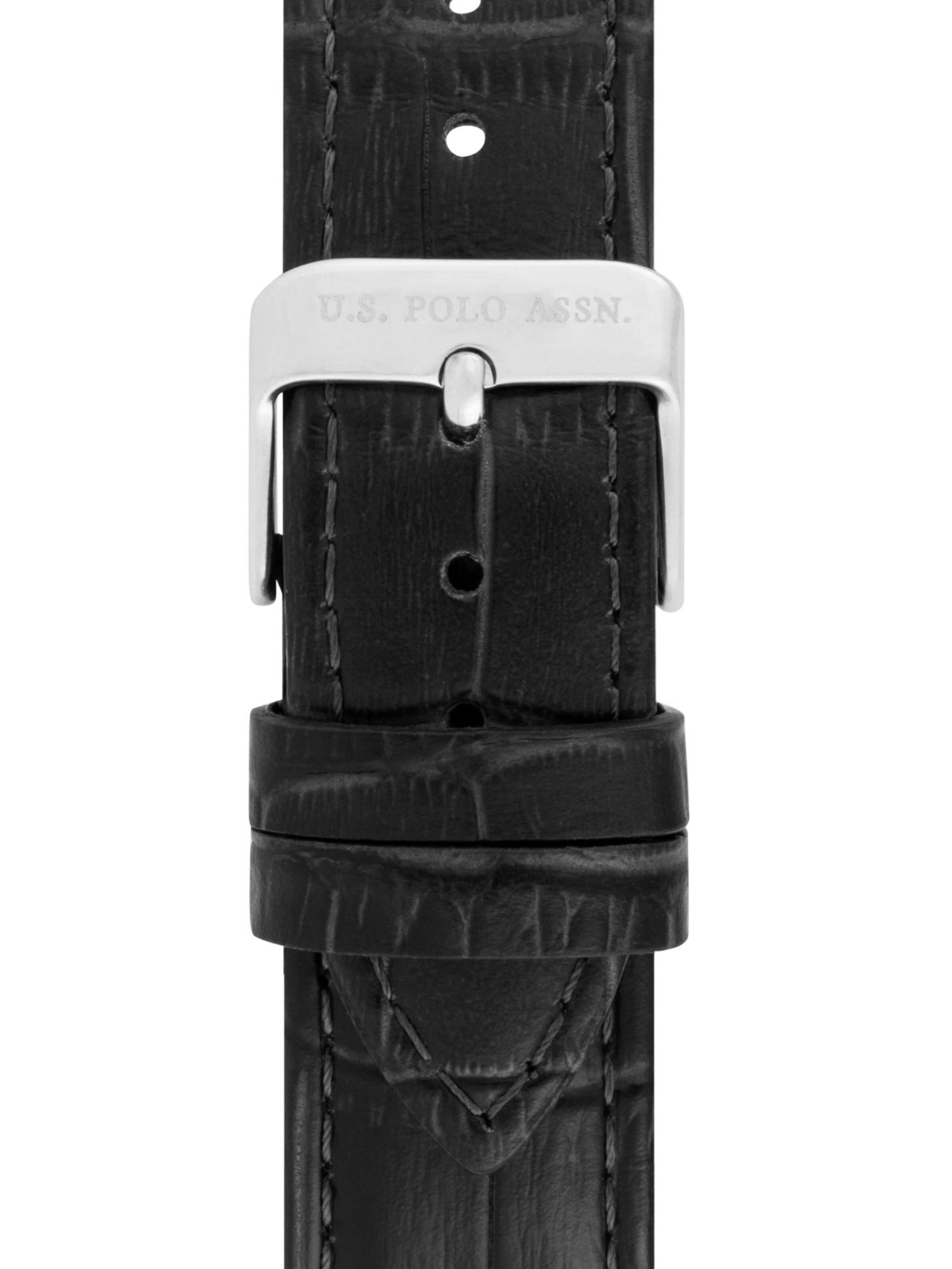 Montre à affichage analogique 'Brandon Leather' U.S. POLO ASSN. en noir