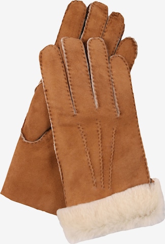 Gretchen Full Finger Gloves in Brown: front