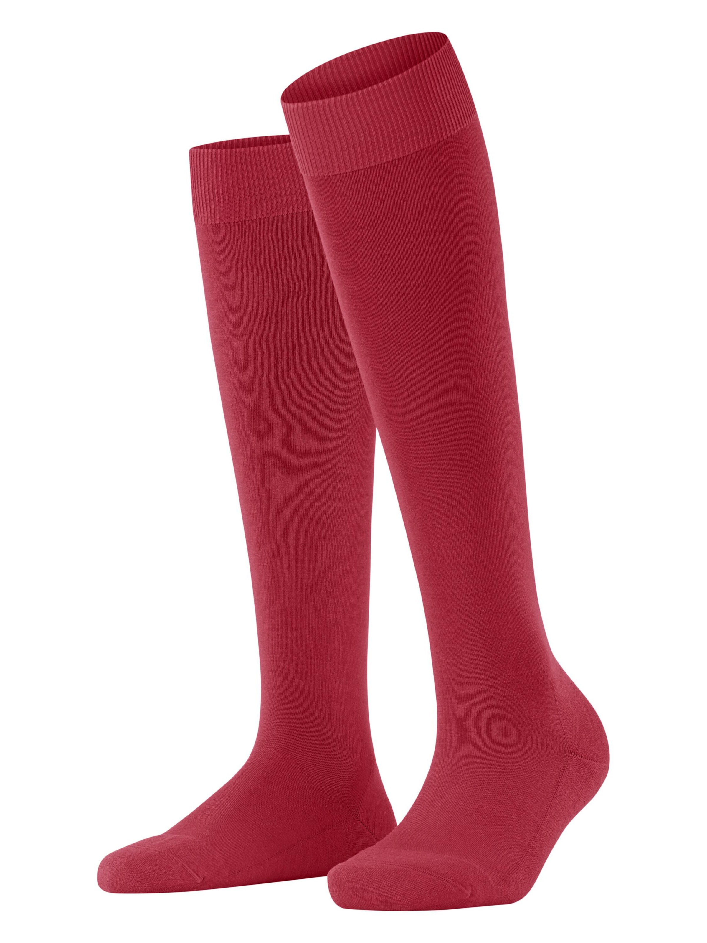 FALKE Knee High Socks 'ClimaWool' in Red: front