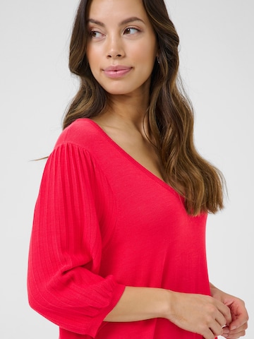 Cream Knit dress 'CR Villea' in Red