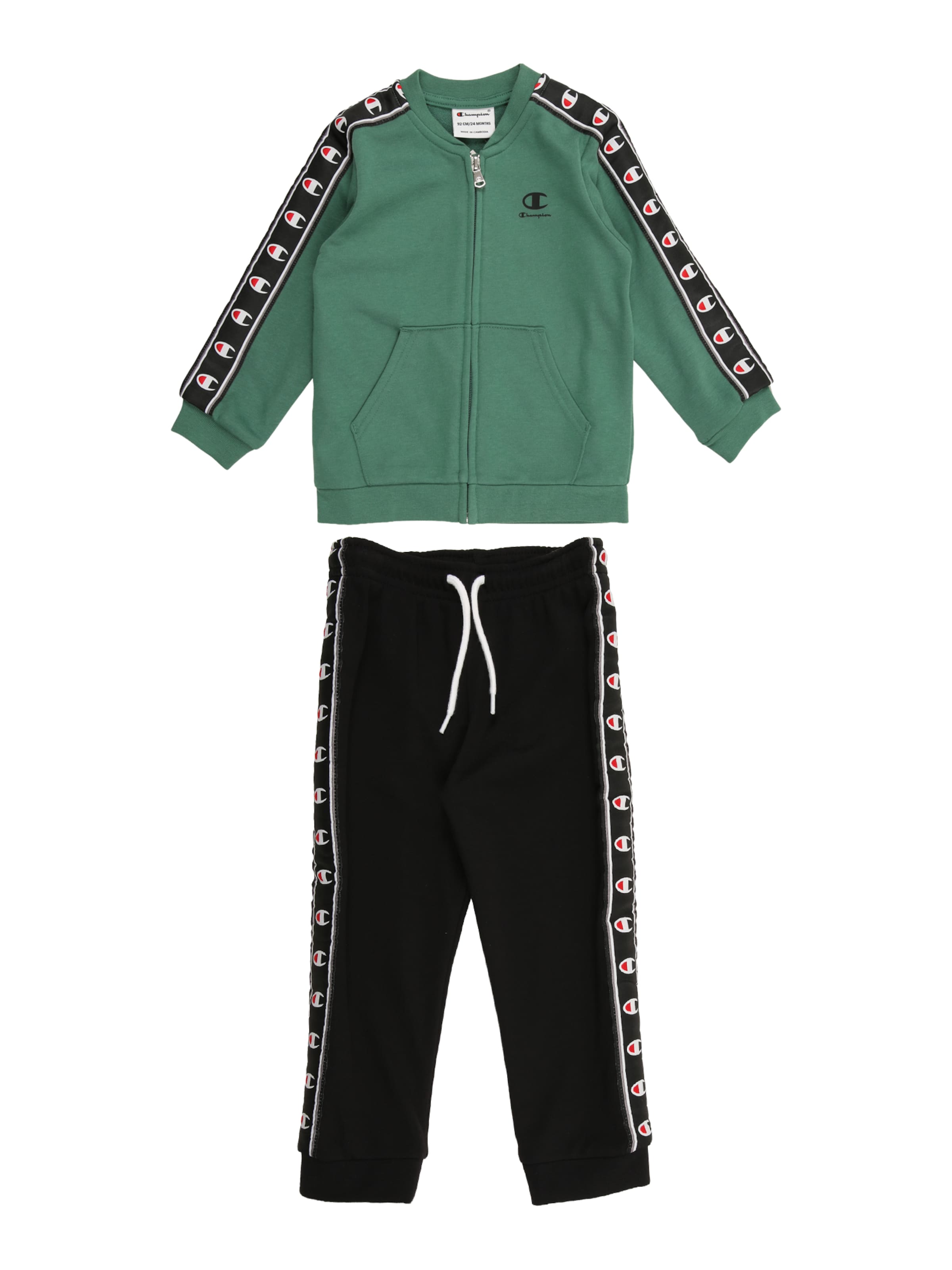 Champion Authentic Athletic Apparel Sweatsuit in Dark green / Black / White, Item view