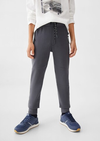 MANGO KIDS Tapered Pants 'napoles' in Grey: front