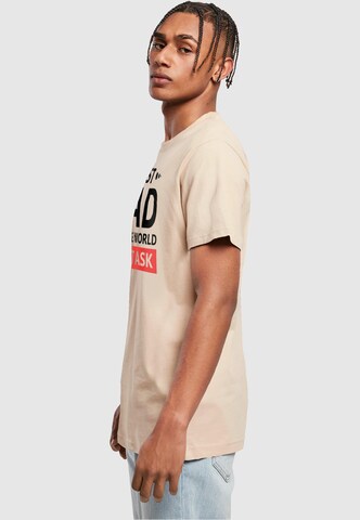 Merchcode Shirt 'Fathers Day - Best dad, just ask' in Beige