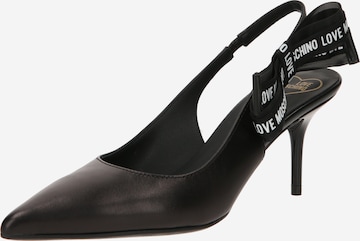 Love Moschino Slingpumps 'LOVE BOW' in Zwart: voorkant