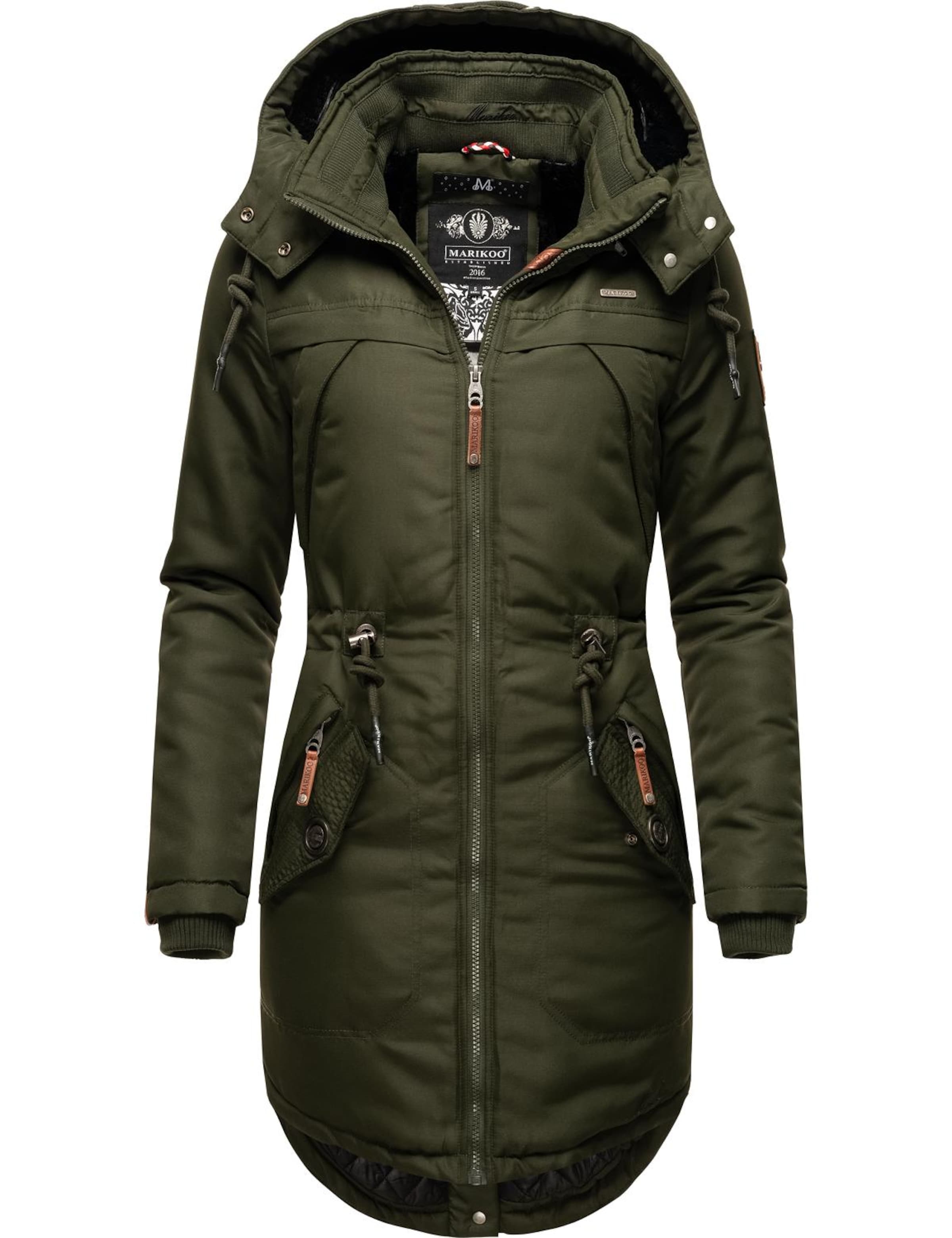 MARIKOO Talveparka 'Kamii', värv roheline: eest vaates