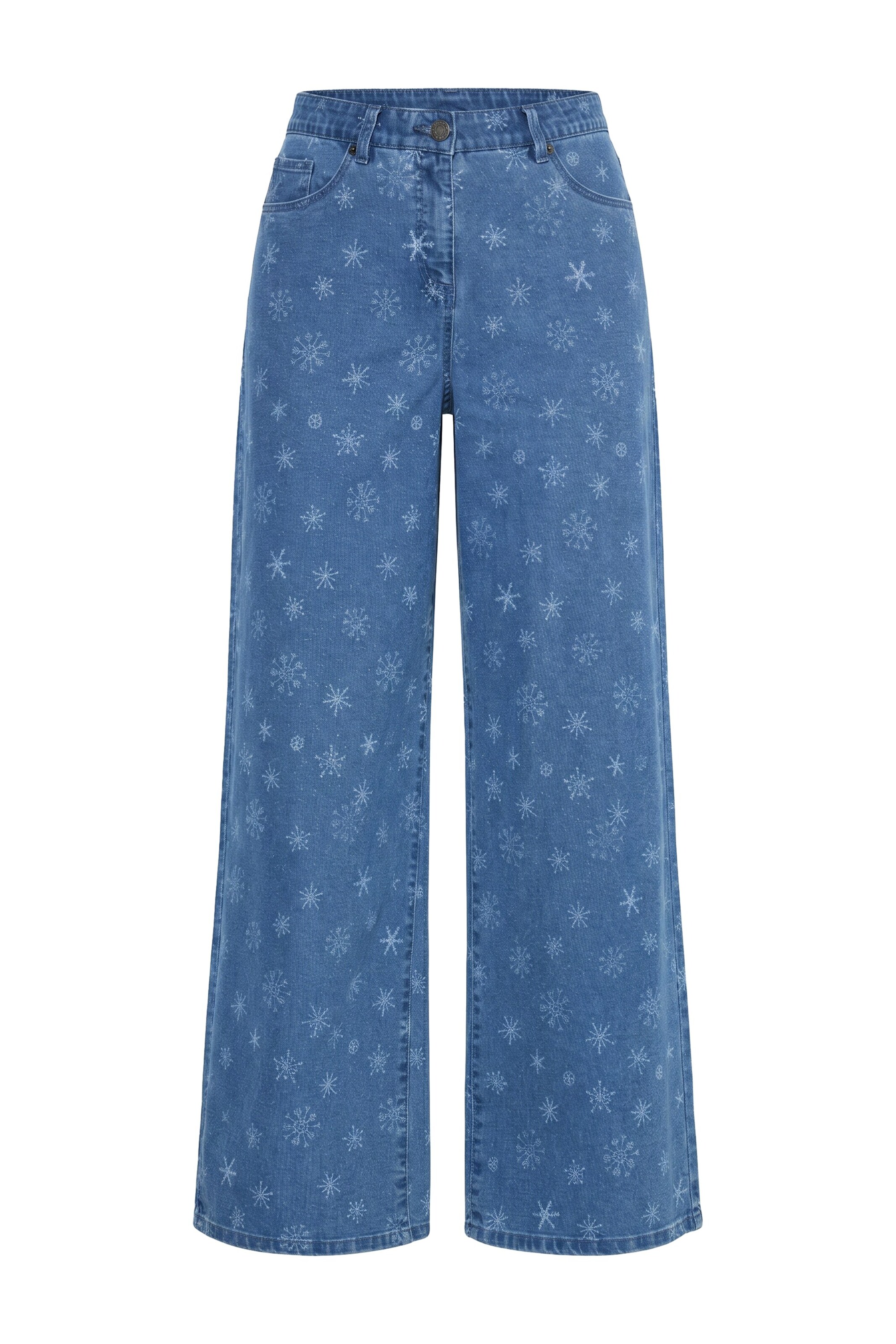 Ulla Popken Wide Leg Jeans in Blau: Vorderseite