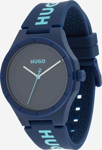 HUGO Analoog horloge '#LIT FOR HIM' in Blauw: voorkant