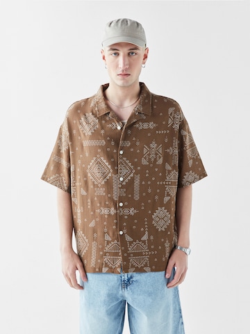 Comfort fit Camicia 'Hyacinth' di VAMOS CLO in marrone: frontale