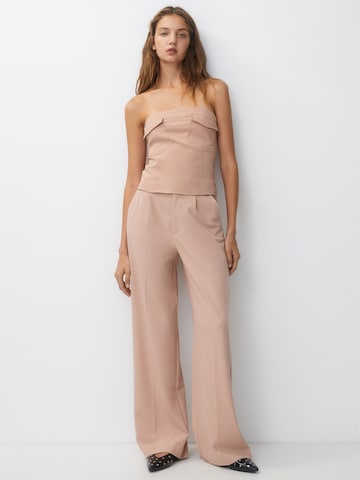 Pull&Bear Boot cut Trousers with creases in Pink