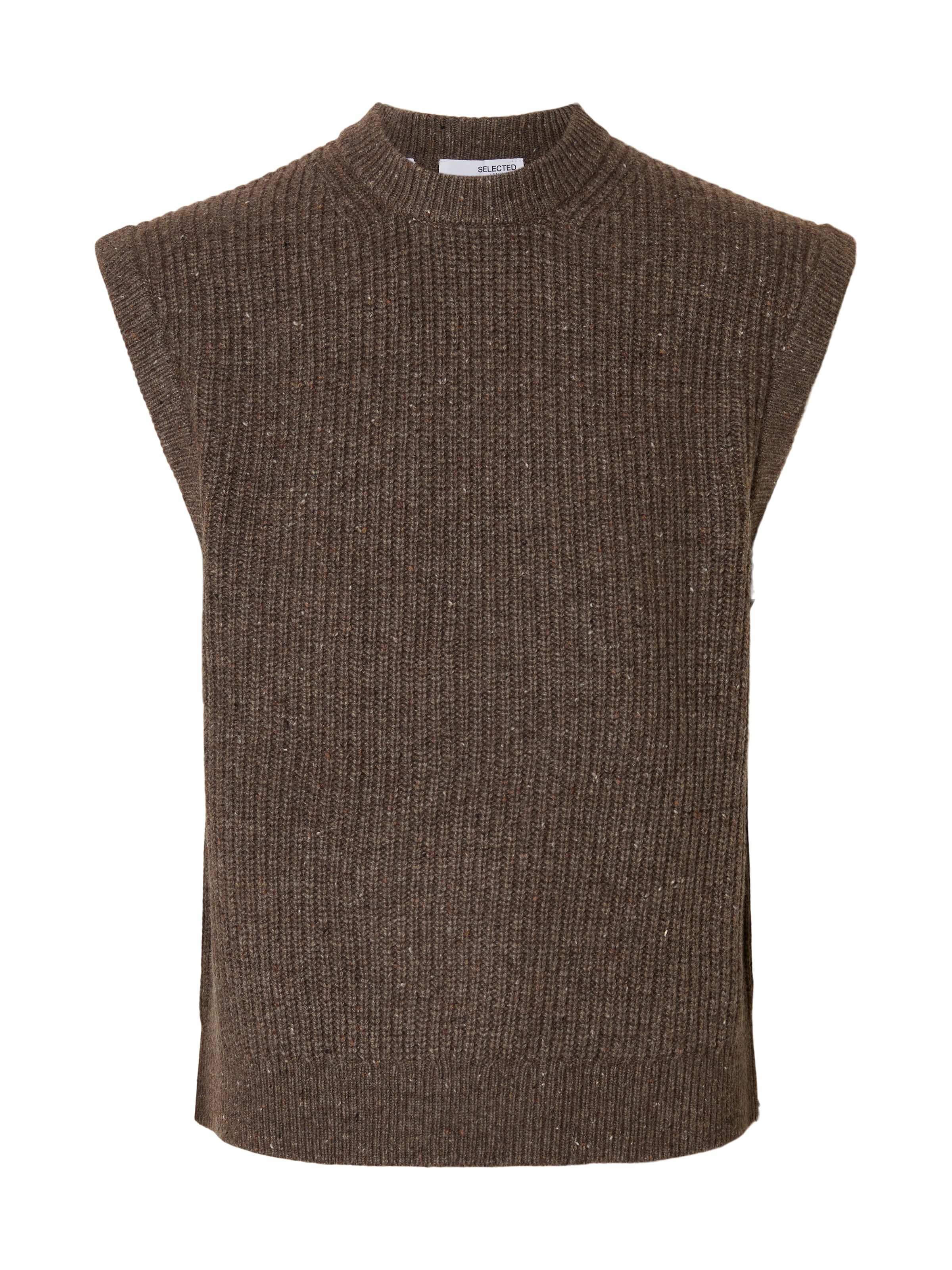 Gilet SELECTED en marron : devant